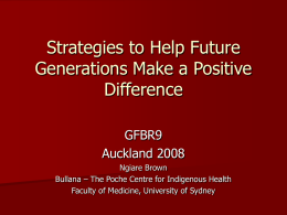 Strategies to Help Future Generations Make a Positive