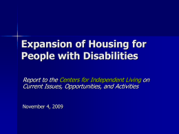 Housing Expansion Task Force for People with Disabilities