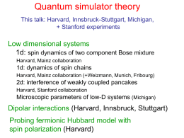 ppt - Condensed Matter Theory at Harvard University