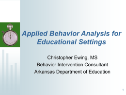 Applied Behavior Analysis for Educational Settings