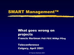 SMART Project Management™ - Canada Foundation for Innovation
