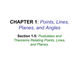 CHAPTER 1: Points, Lines, Planes, and Angles