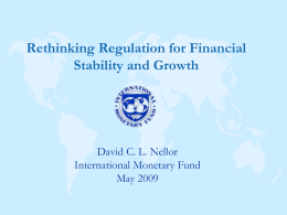 Rethinking Regulation for Financial Stability and Growth