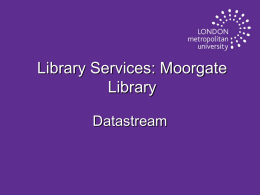 Library Services: Moorgate Library