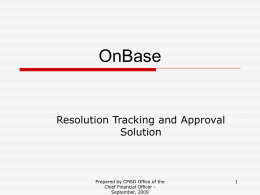OnBase Resolution Process - Cleveland Metropolitan School