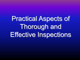 Practical Aspects of Inspections