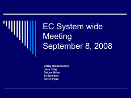 EC System wide Meeting September 8, 2008
