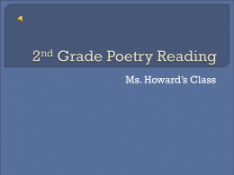 2nd Grade Poetry Reading - Montgomery County Public Schools