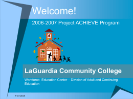 Welcome! [www.lagcc.cuny.edu]