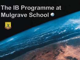 The IB Programme at Mulgrave School