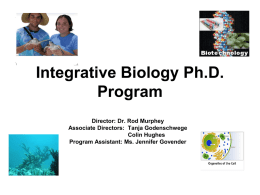 Integrative Biology Ph.D. program-Fall 2006 - FAU