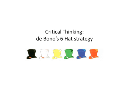 Critical Thinking: de Bono’s 6-Hats