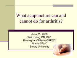 What acupuncture can and cannot do for arthritis?