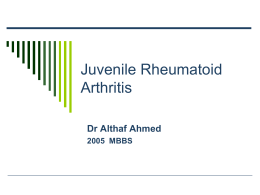 Juvenile Rheumatoid Arthritis - Home