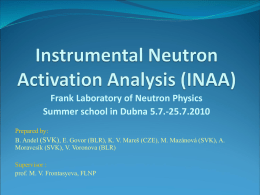 Instrumental Neutron Activation Analysis (INAA)