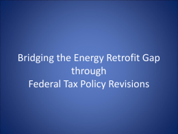 Bridging the Energy Retrofit Gap through Federal Tax