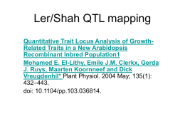 Ler/Shah QTL mapping - University of Chicago