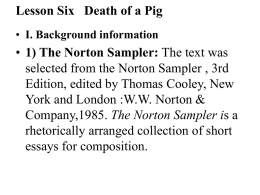Lesson Six Death of a Pig