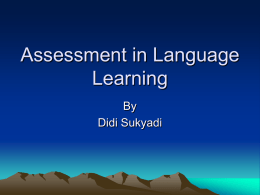 Assessment in Language Learning