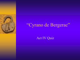 Cyrano de Bergerac” - Stillwater Area Public Schools