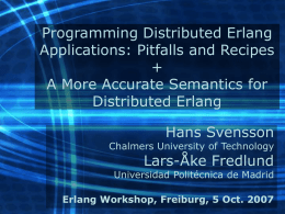Programming Distributed Erlang Applications: Pitfalls and