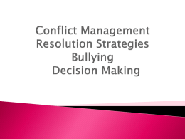 Conflict Management And Decision Making