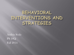 Behavioral Interventions and Strategies
