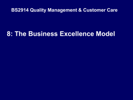 BS3008 Quality Management and Customer Care 1: What is