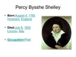 Percy Bysshe Shelley - Universidade Castelo Branco