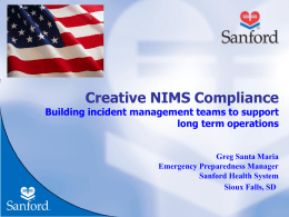 Sanford Health Incident Management Team Project