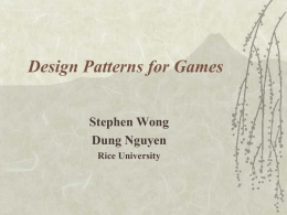 Design Patterns for Games