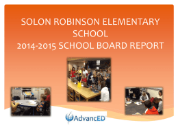 SOLON ROBINSON ELEMENTARY SCHOOL 2012 SCHOOL …