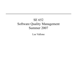 SE 652 Software Quality Management