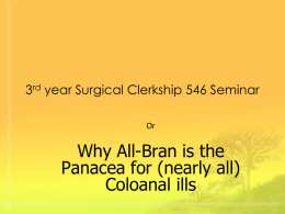 3rd year Surgical Clerkship 546 Seminar