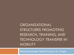 NSF European Study on Mobility Technology