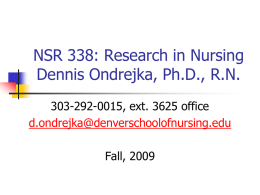 Research in Nursing - Denver School of Nursing