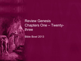 Review Genesis Chapters One – Twenty