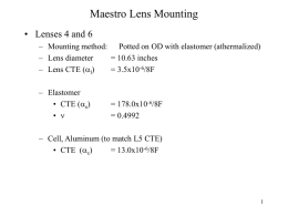Maestro Lens Mounting - University of Arizona