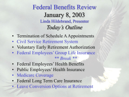 Federal Benefits Review - WVU Extension Human Resources