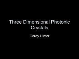 Three Dimensional Photonic Crystals