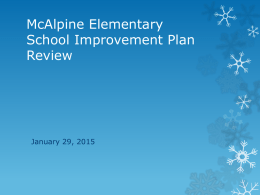 McAlpine Elementary School Improvement Plan Review