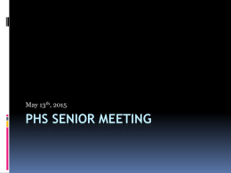 PHS Senior Meeting