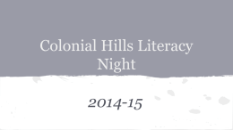 Colonial Hills Literacy Night