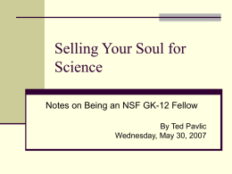 Selling Your Soul for Science