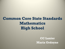 CCSS Math High School