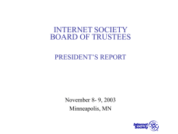 Internet Society Board of Trustees Revenue Report