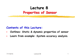Static characteristics of sensors