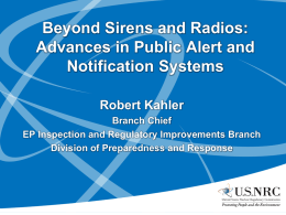 Alert and Notification System (ANS) Regulations