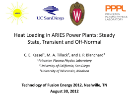 Heat Loading in ARIES Power Plants: Steady State