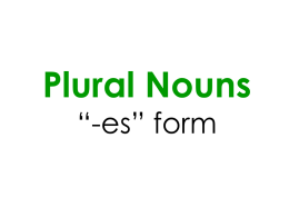 Plural and Singular Nouns